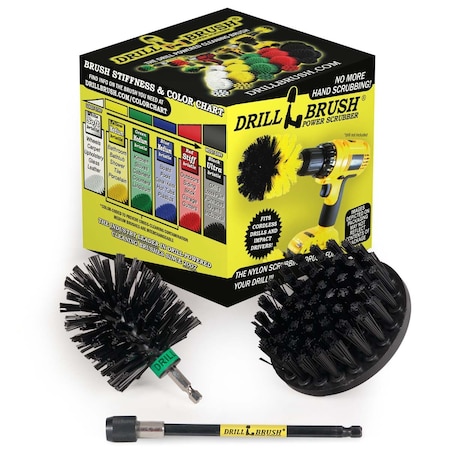 Drill Brush Power Scrubber By Useful Products 5 in W 7 in L Brush, Black K-S-4M-5X-QC-DB